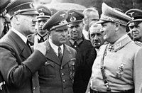 Adolf Hitler, Robert Ley och Hermann Göring i Wolfsschanze år 1942.