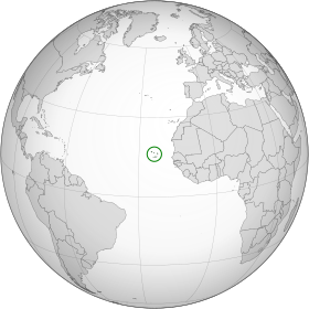 Location of  کيپ ورډ  () – in افریقا  (اسماني & خاورین) – in افریقا  (اسماني)