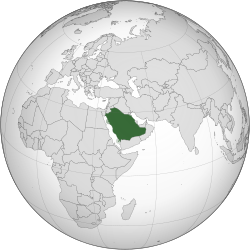 Staðsetning Sádi-Arabíu