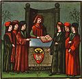 Bologna, 15. Jahrhundert: Aufnahme eines Studenten in die "Germanische Nation"
