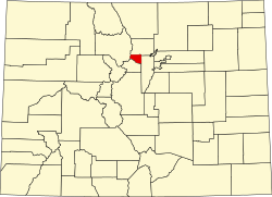 map of Colorado highlighting Gilpin County