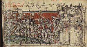 Облога Александрії в 1365 році. Римський манускрипт (1372—1377)