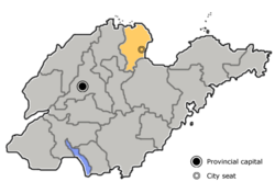 Location of Dongying City administration in Shandong