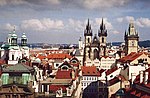 Vy över Prag, sett från Klementinumtornet.