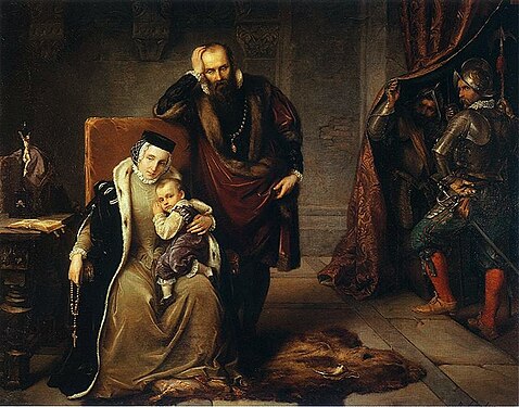 Сигизмунд с родителями в замке Грипсхольм. Картина Йозефа Зиммлера 1859 г.