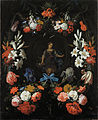 Абрагам Міньйон. «Тондо з жіночою фігурою у гірлянді квітів», бл. 1675 р.