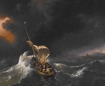 «Христос під час шторму в Галілейському морі», Людольф Бакхюйзен (1695)