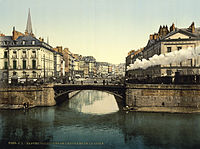 Floderna Erdre och Loires sammanflöde i Nantes år 1890.