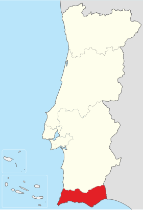 Localização da Região do Algarve em Portugal