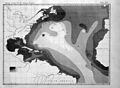 L'une des premières cartes de bathymétrie océanique, réalisée à partir des données de sondage rapportée par l'USS Dolphin après les années 1830.