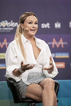 Malin Åkerman under Eurovision Song Contest 2024.