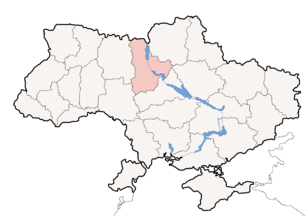 Karte der Ukraine mit Oblast Kiew