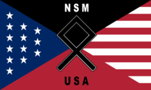 Othala-Rune auf Flagge der 1974 gegründeten Bewegung National Socialist Movement, USA; Verwendung ab 2016