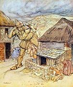 Cormoran in Jack the Giant Killer, English Fairy Tales, Arthur Rackham