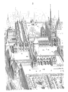 Conciergier (top left) in the 16th c., drawn by Eugene Viollet-le-Duc