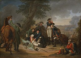 Painting of Prussian Field Marshal Schwerin dying at the Battle of Prague