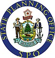 Request: Redraw as SVG. SVG coat of arms available here; font: ITC Stone Serif Taken by: Hazmat2 New file: Seal of the State Planning Office of Maine.svg