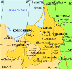 Пруссії: історичні кордони на карті