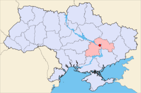 Položaj Dnjepra na karti Ukrajine