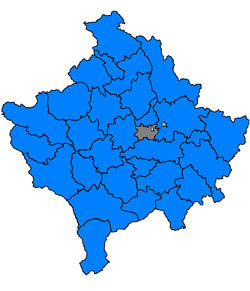 Vendndodhja e komunës së Fushë Kosovës në Kosovë
