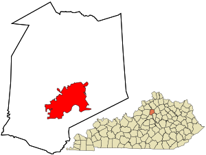 Location in Franklin County and the state of Kentucky