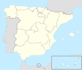 แผนที่ประเทศสเปนแสดงที่ตั้งเมลียา