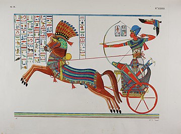 Egyiptomi harci kocsi 19. századi itáliai ábrázolása ókori képek alapján
