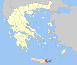 Местоположение на Ласити в Гърция
