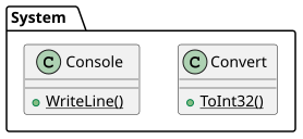 UML diagram with a Console and a Convert class.