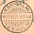 Käkisalmen postileima vuodelta 1921.