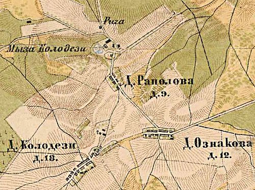 План деревни Раболово. 1885 год