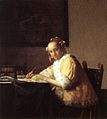 『手紙を書く女』1665年 - 1666年頃。ナショナル・ギャラリー（ワシントンD.C.）。