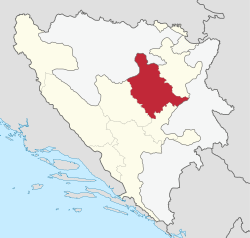 Zenica-Doboj Kantonu haritadaki konumu