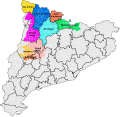 Mapa dels arxiprestats, territori actual del Bisbat d'Urgell