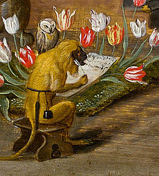 ‏קטע הציור Allegorie der Tulipomanie בו מופיעה תנשמת.