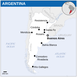 Location of Argentina
