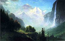 Cascada Staubbach, aproape de Lauterbrunnen, Elveția, 1865