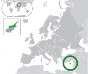 Mapa de Chipre do Norte na Europa