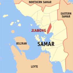 Mapa de Samar con Jiabong resaltado