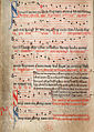 MS Harley 978, f. 11v, die erste überlieferte Aufzeichnung des Kanons „Sumer is icumen in“