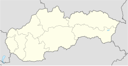 Bratislava markerat på Slovakienkartan.