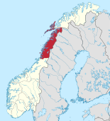 Lage von Nordland in Norwegen