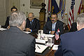 Ali Abdullah Saleh meets Donald H. Rumsfeld at the Pentagon in 2004