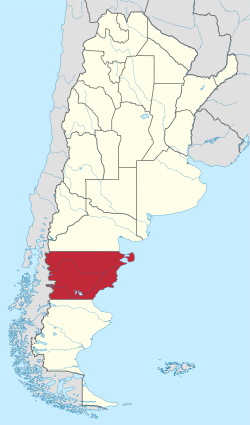 丘布特省在阿根廷的位置