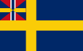 Det svenske unionsflagget (1844–1905) med unionsmerket, «sildesalat».