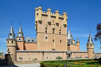 Main facade of the Alcazar of Segovia - Spain