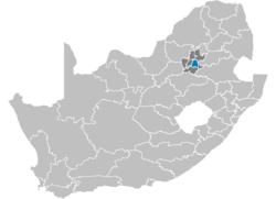 Karte de Sud Afrika montra Ekuruleni in Gauteng