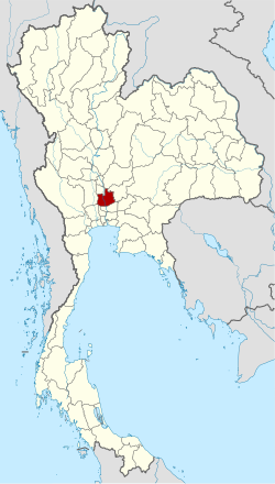 แผนที่ประเทศไทย จังหวัดพระนครศรีอยุธยาเน้นสีแดง