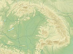 Mapa konturowa Karpat, u góry nieco na lewo znajduje się punkt z opisem „Polana pod Wołoszynem”