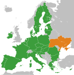 Haritada gösterilen yerlerde European Union ve Ukraine